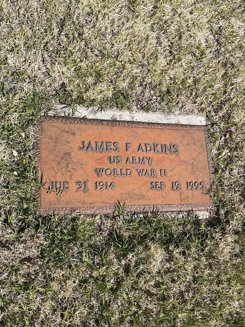 James F. Adkins's grave. Photo 2