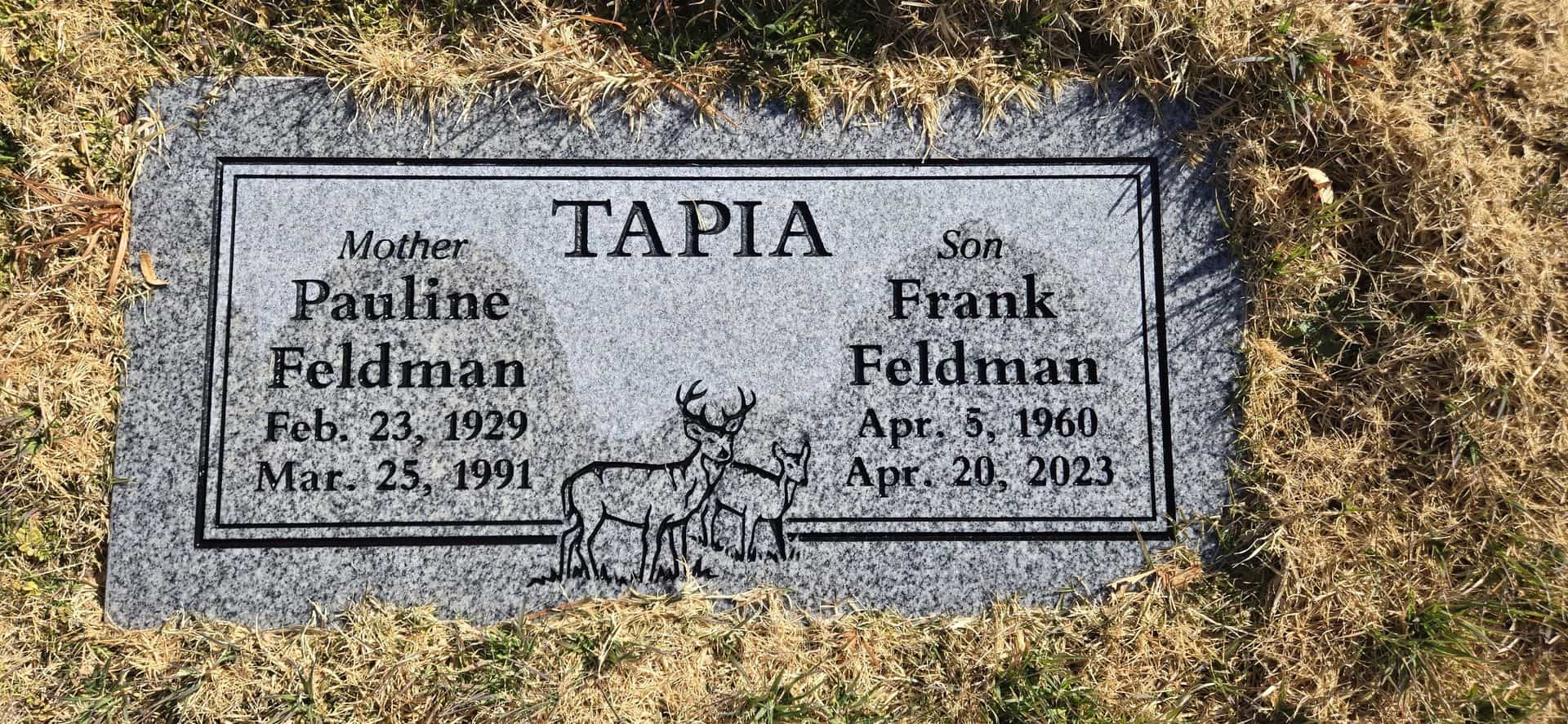 Pauline Feldman Tapia's grave. Photo 2
