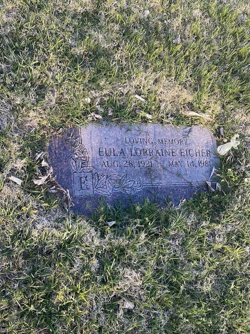 Lorraine Lorraine "Eula" Eicher's grave. Photo 2