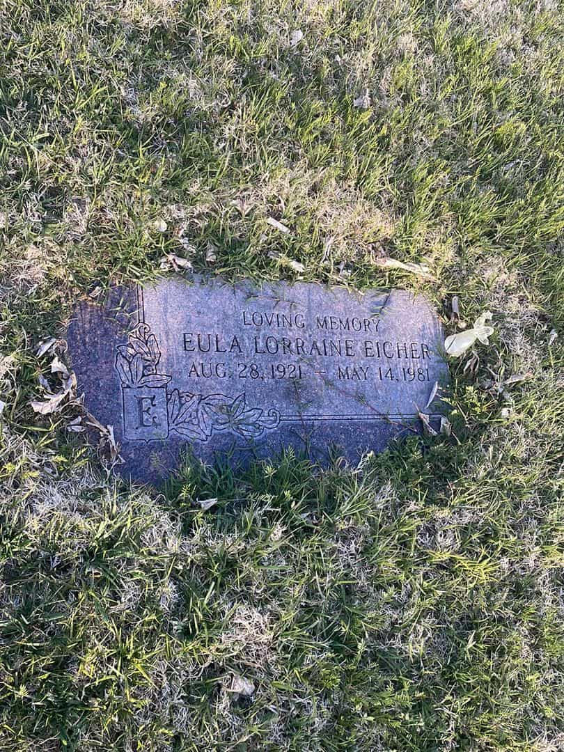 Lorraine Lorraine "Eula" Eicher's grave. Photo 3