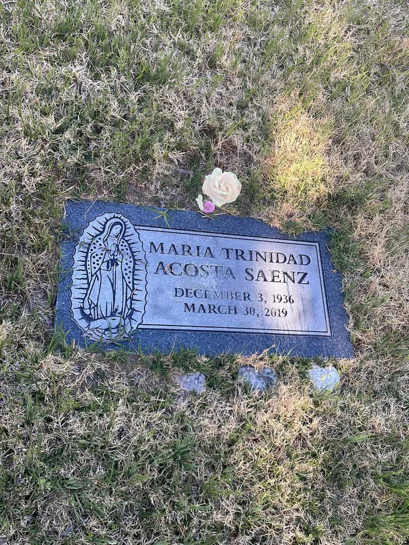 Maria Trinidad Acosta Saenz's grave. Photo 2