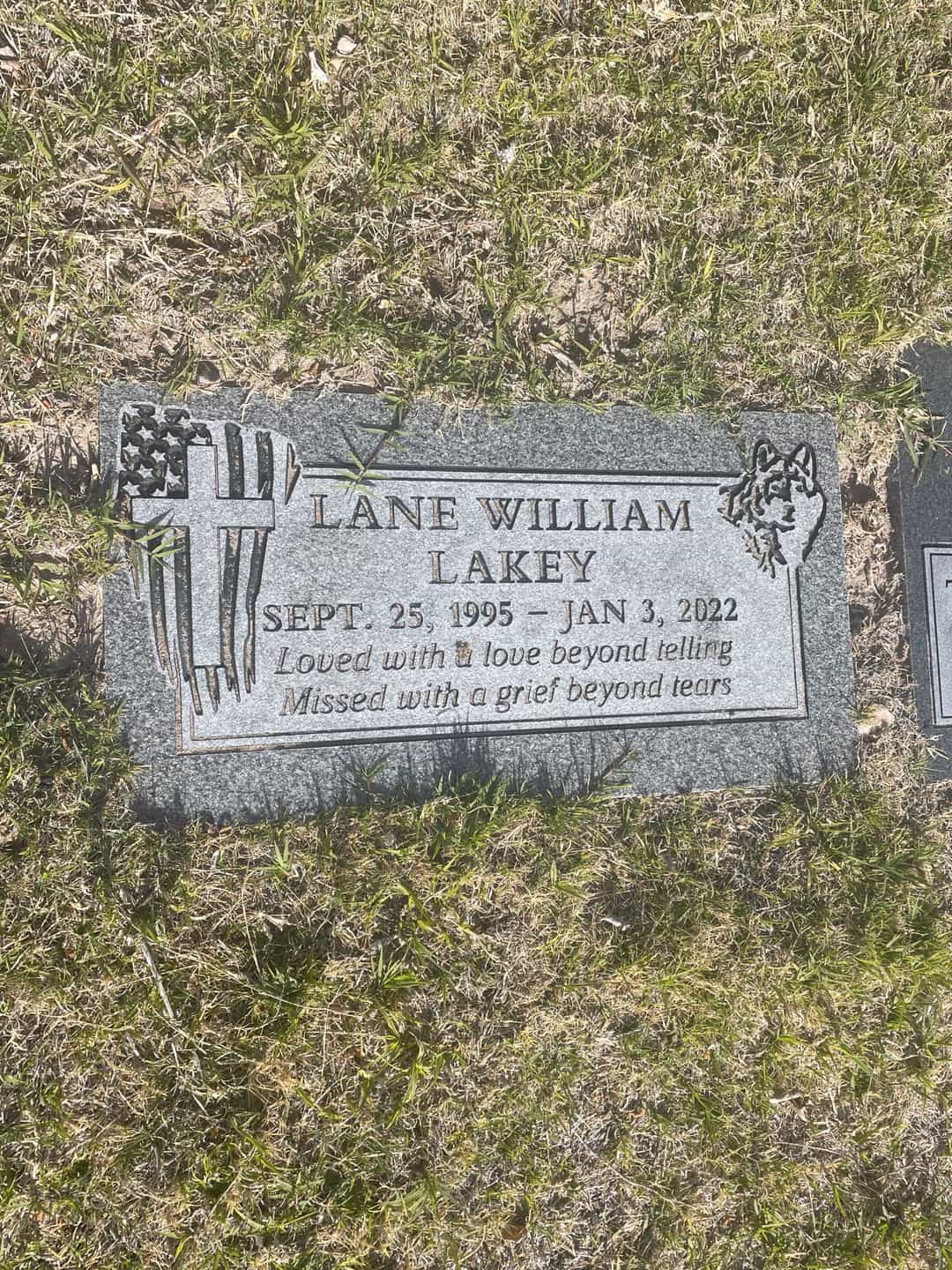 Lane William Lakey's grave. Photo 2
