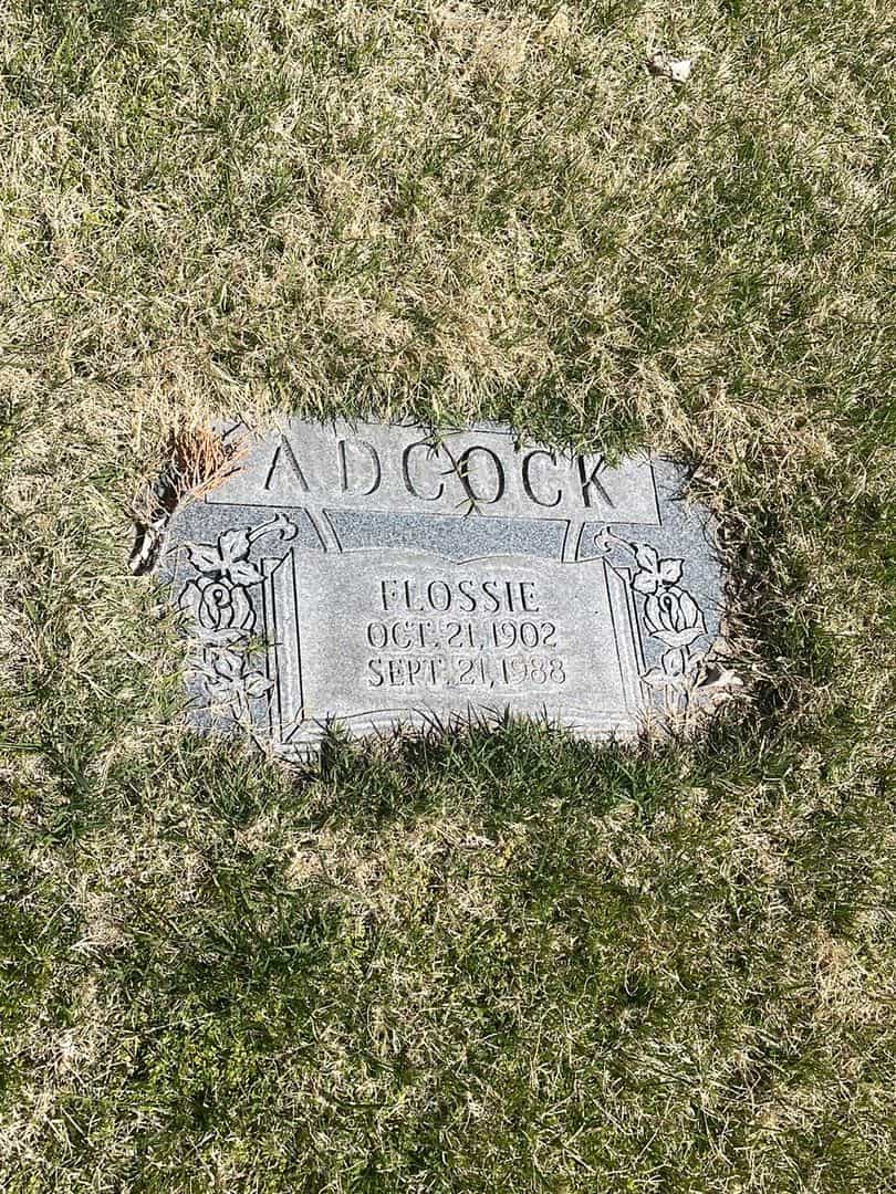 Flossie Adcock's grave. Photo 2