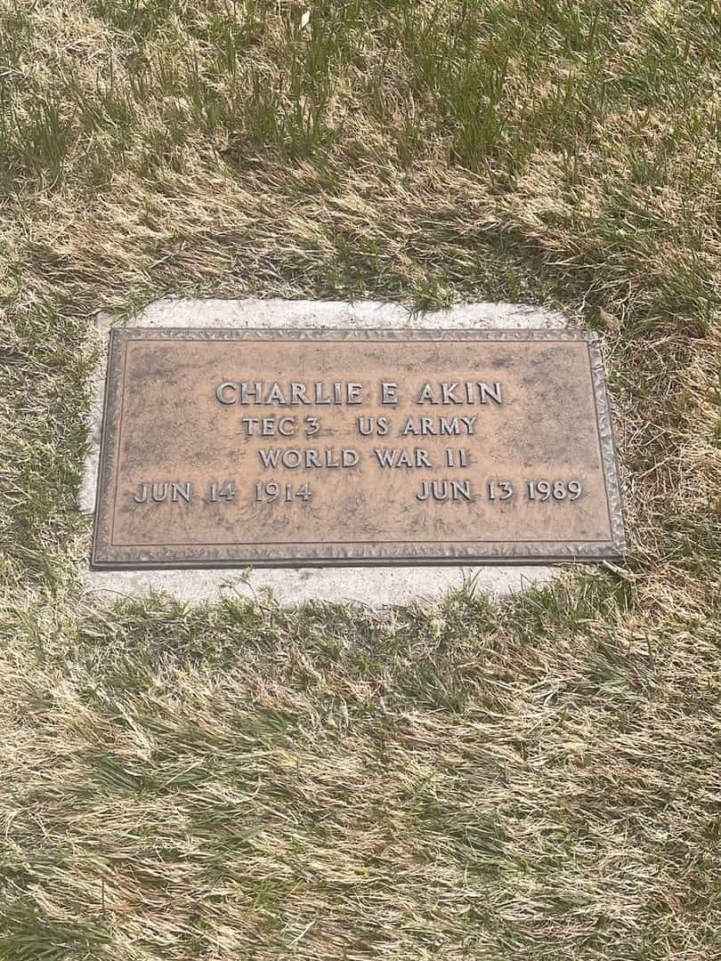Charlie E. Akin's grave. Photo 1