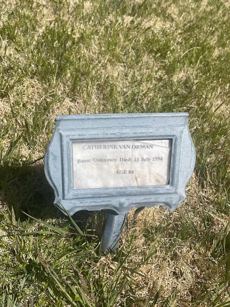 Catherine Van Orman's grave. Photo 2