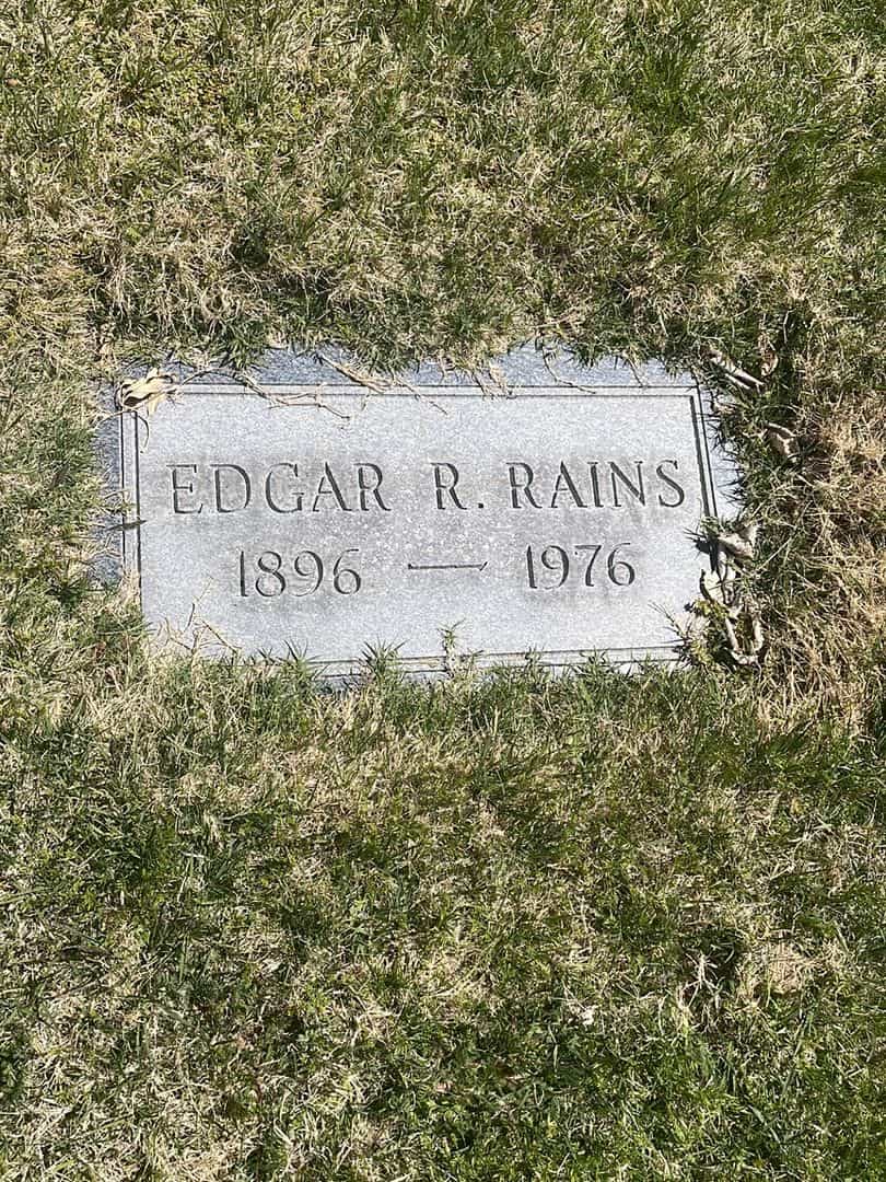 Edgar R. Rains's grave. Photo 2