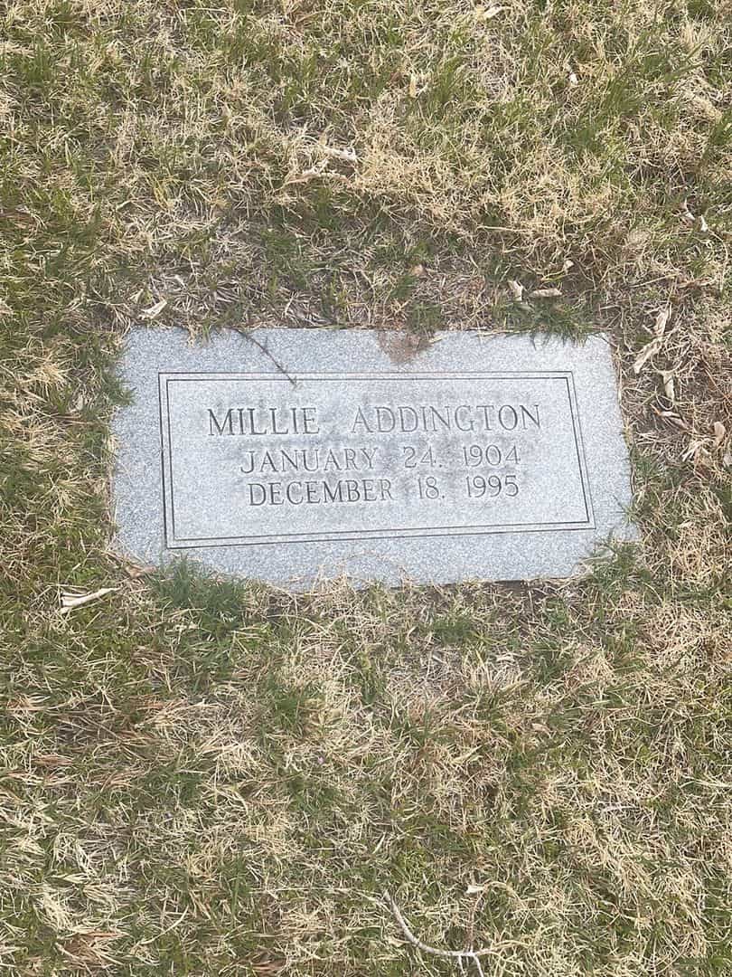 Millie Addington's grave. Photo 1