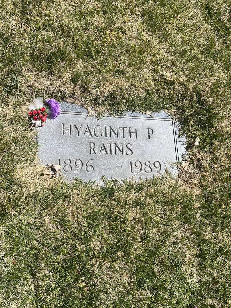 Hyacinth P. Rains's grave. Photo 2